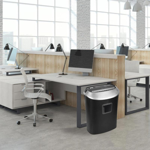 Шредер Cactus CS-SH-P6 черный/серый (секр.P-4) фрагменты 10лист. 21лтр. скрепки скобы пл.карты