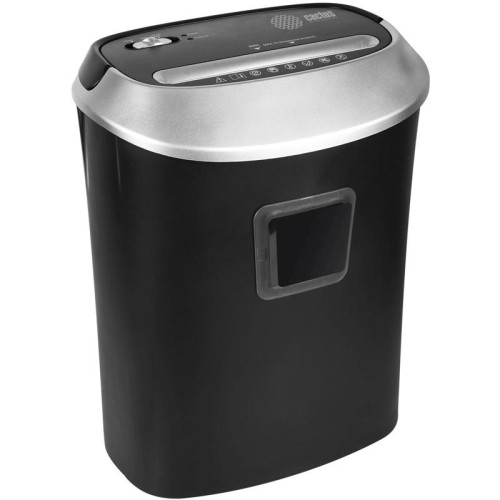 Шредер Cactus CS-SH-P6 черный/серый (секр.P-4) фрагменты 10лист. 21лтр. скрепки скобы пл.карты