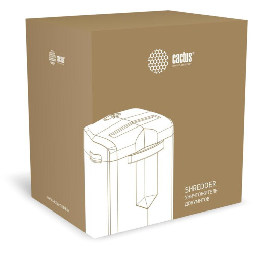 Шредер Cactus CS-SH-15-20-4X35 (секр.P-4) перекрестный 15 лист. 20 л, скрепки/скобы/пл.карты/CD