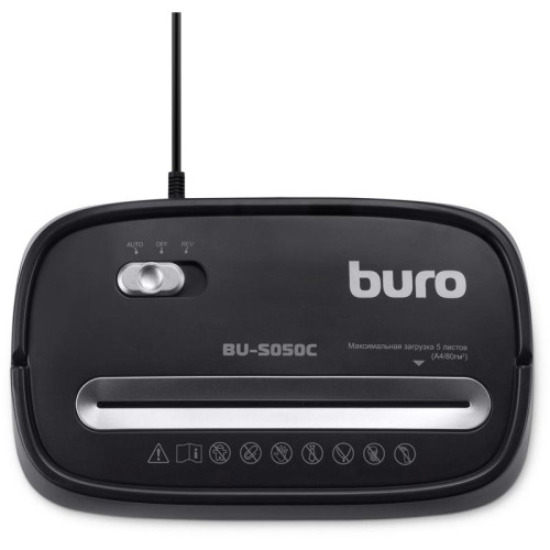 Шредер Buro Home BU-S050C (секр.P-3) фрагменты 5 лист. 13 л, пл.карты