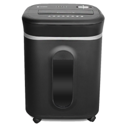 Уничтожитель документов ГЕЛЕОС УМ28-4, DIN P-4 (4 ур-нь секр.), фрагмент 3,9х30мм, 19-21 лист (70г/м2), CD/пл.карты/скрепки/скобы, 28 литров