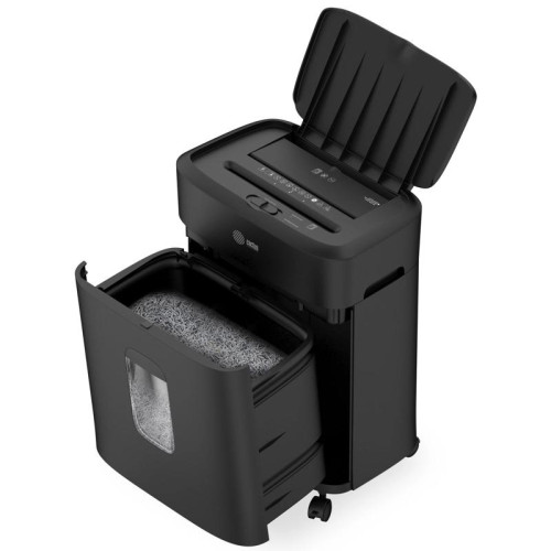 Шредер Cactus CS-SH-D4 черный с автоподачей (секр.P-5) фрагменты 60лист. 15лтр. скрепки скобы пл.карты