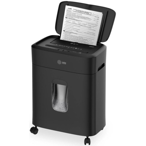 Шредер Cactus CS-SH-D4 черный с автоподачей (секр.P-5) фрагменты 60лист. 15лтр. скрепки скобы пл.карты