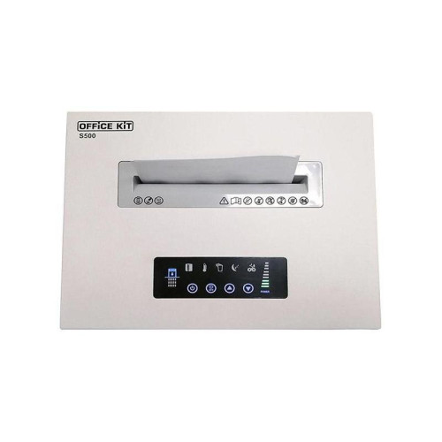 Шредер Office Kit S500 белый (секр.P-5) фрагменты 17лист. 50лтр. скрепки скобы пл.карты CD