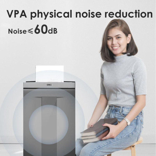 Шредер Deli ET096 с автоподачей (секр.P-5) фрагменты 16 лист. 30 л, скрепки/скобы/пл.карты/CD