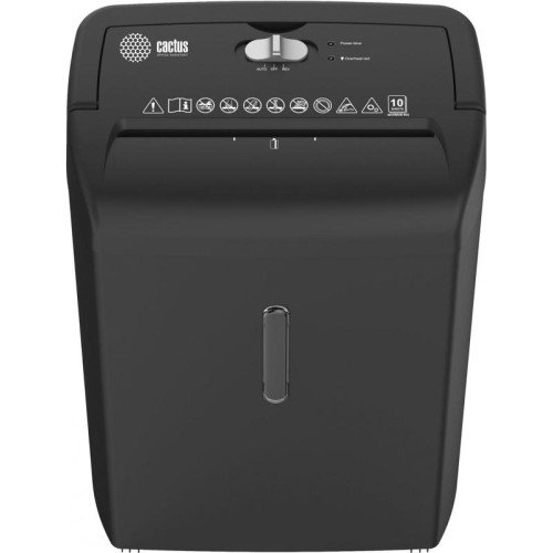 Шредер Cactus CS-SH-10-21-5X18 (секр.P-4) перекрестный 10 лист. 21 л, скрепки/скобы/пл.карты