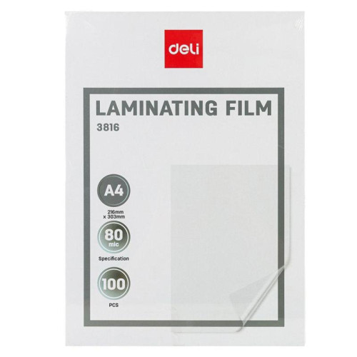 Плёнка для ламинирования Deli Size: A4Thickness: 80mic