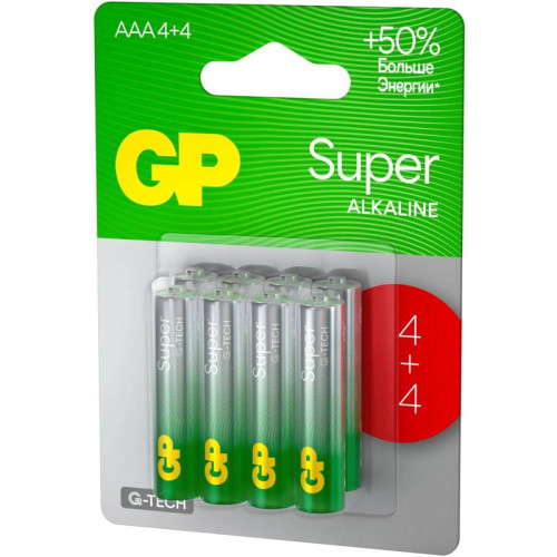 Батарея GP Super Alkaline G-Tech 24А AAA NiMH 1000mAh (8шт)