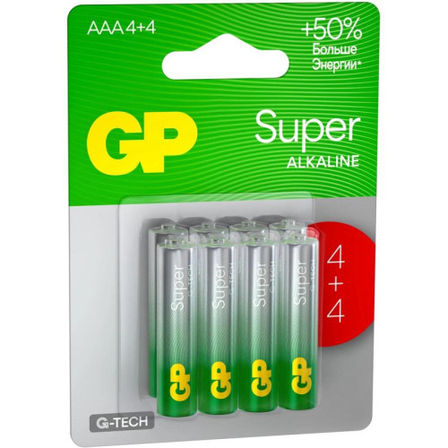 Батарея GP Super Alkaline G-Tech 24А AAA NiMH 1000mAh (8шт)