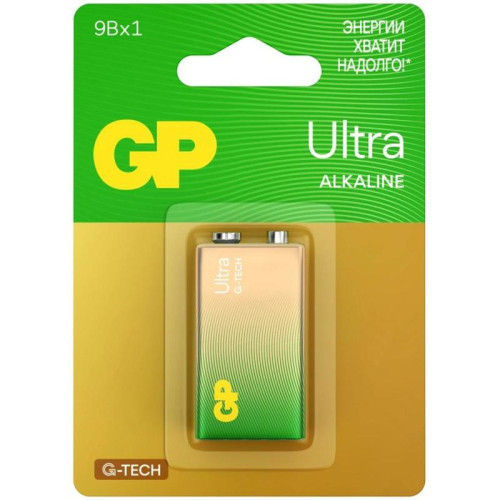 Батарея GP Ultra Alkaline 1604AUA21-5CRSBC1 9V (1шт) блистер