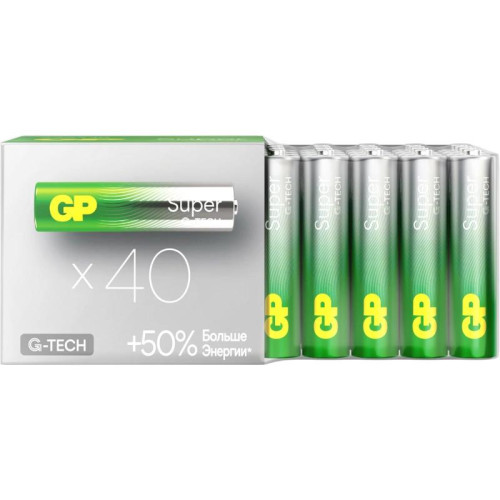 Батарея GP Super Alkaline 24AA21-2CRSWC40 AAA (40шт) спайка