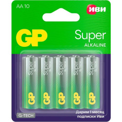 Батарея GP Super Alkaline 15A/IVI-2CR10 AA (10шт) блистер