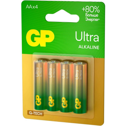 Батарея GP Ultra Alkaline 15AUA21-2CRSBC4 AA (4шт) блистер