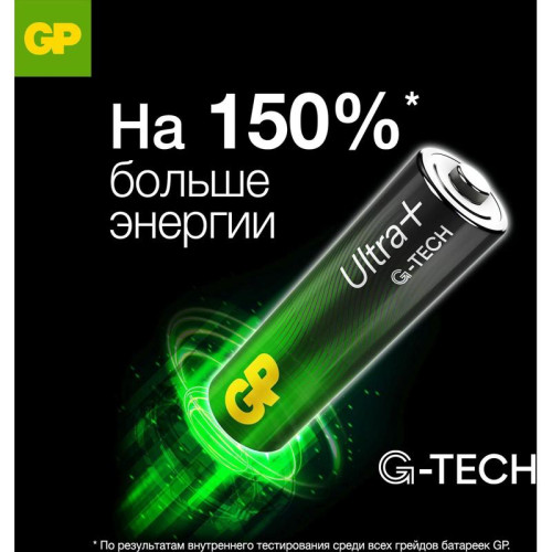 Батарея GP Ultra Plus Alkaline 24AUPA21-2CRSB4 AAA (4шт) блистер