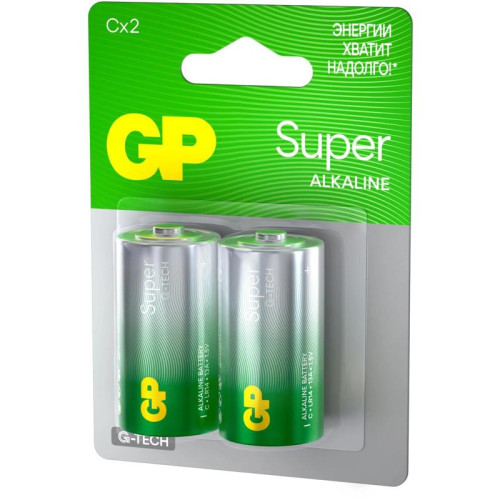 Батарея GP Super G-Tech Alkaline 14A LR14 C (2шт) блистер
