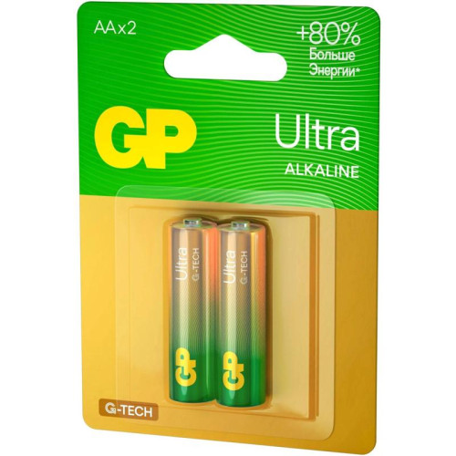 Батарея GP Ultra Alkaline 15AUA21-2CRSBC2 AA (2шт)