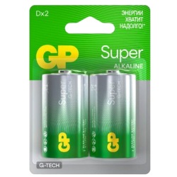 Алкалиновые батарейки GP Super Alkaline G-Tech 13А типоразмера D - 2 шт. на блистере (2 шт.)