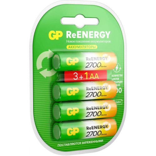 Аккумулятор GP 270AAHC3/1RGY-2CRCB4 32/320 AA NiMH 2700mAh (промо:3+1) (4шт)