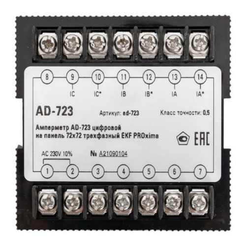 Амперметр цифровой панель/ Амперметр цифровой на панель 72х72 трехфазный PROxima Амперметр цифровой панель/ Амперметр цифровой на панель 72х72 трехфазный PROxima