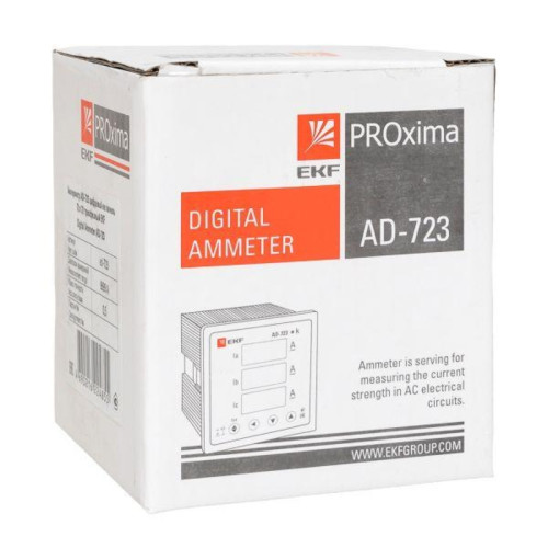 Амперметр цифровой панель/ Амперметр цифровой на панель 72х72 трехфазный PROxima Амперметр цифровой панель/ Амперметр цифровой на панель 72х72 трехфазный PROxima