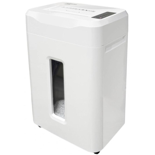 Шредер Office Kit S225 1,9х12 белый (секр.P-5) фрагменты 18лист. 35лтр. скобы пл.карты CD