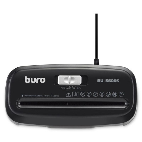 Шредер Buro Home BU-S606S (секр.Р-2) ленты 6 лист. 11 л, пл.карты