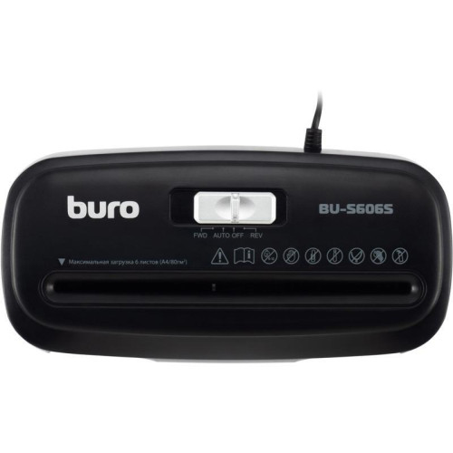 Шредер Buro Home BU-S606S (секр.Р-2) ленты 6 лист. 11 л, пл.карты