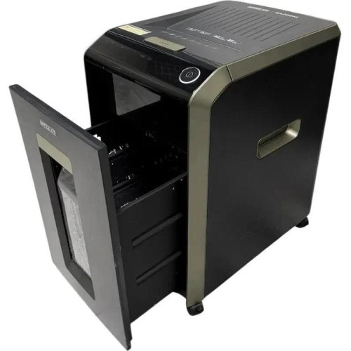 Шредер Office Kit SA200С 3,8x10 черный/серый с автоподачей (секр.P-4) фрагменты 220лист. 40лтр. скобы пл.карты
