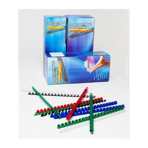 Пружины для переплета пластиковые Office Kit d=10мм 51-70лист A4 черный (100шт) BP2020 Пружины для переплета пластиковые Office Kit d=10мм 51-70лист A4 черный (100шт) BP2020