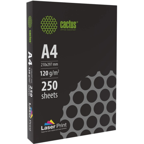 Бумага Cactus CS-LPA4120250 A4/120г/м2/250л./белый CIE170% для лазерной печати