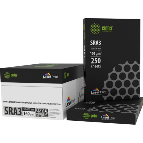 Бумага Cactus CS-LPSRA3160250 SRA3/160г/м2/белый/250л. CIE170% для лазерной печати