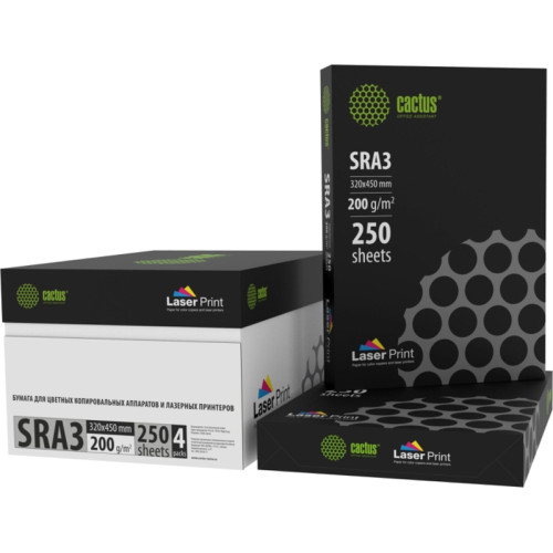 Бумага Cactus CS-LPSRA3200250 SRA3/200г/м2/250л./белый CIE170% для лазерной печати