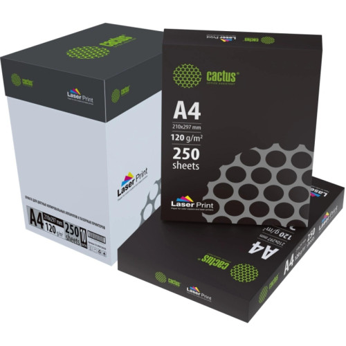 Бумага Cactus CS-LPA4120250 A4/120г/м2/250л./белый CIE170% для лазерной печати