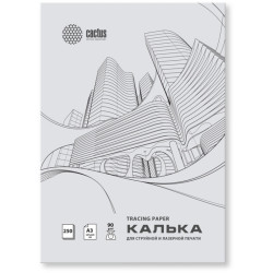 Калька Cactus CS-TR90-A3250 A3/90г/м2/250л. универсальная
