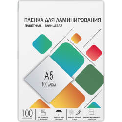 Пленка для ламинирования A5, 154х216 (100 мкм) глянцевая 100шт, ГЕЛЕОС [LPA5-100]