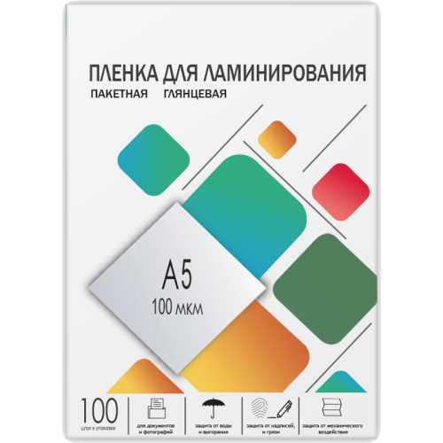 Пленка для ламинирования A5, 154х216 (100 мкм) глянцевая 100шт, ГЕЛЕОС [LPA5-100]