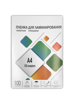 Пленка 216х303 (100 мик) 100 шт./ Пленка для ламинирования A4, 216х303 (100 мкм) глянцевая 100шт, ГЕЛЕОС [LPA4-100]