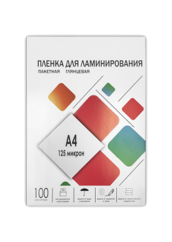 Пленка 216х303 (125 мик) 100 шт./ Пленка для ламинирования A4, 216х303 (125 мкм) глянцевая 100шт, ГЕЛЕОС [LPA4-125]