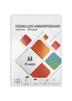 Пленка 216х303 (80 мик) 100 шт./ Пленка для ламинирования A4, 216х303 (80 мкм) глянцевая 100шт, ГЕЛЕОС [LPA4-80]