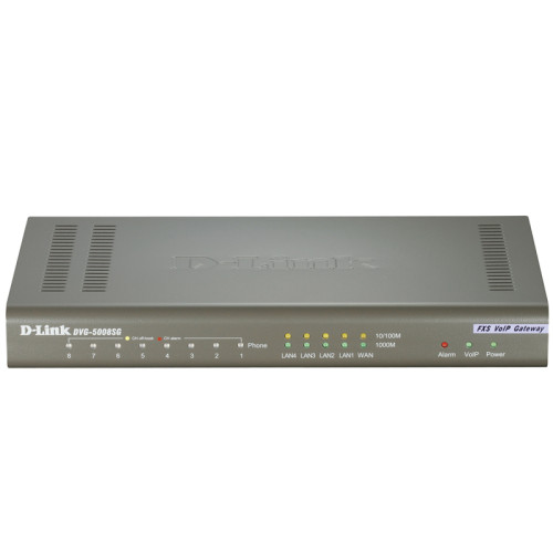 Шлюз VoIP/ 8-ports FXS RJ-11, 1-port 10/100/1000BASE-TX Gigabit Ethernet WAN, 4-ports 10/100/1000BASE-TXGigabit Ethernet port LAN SIP VoIP Gateway