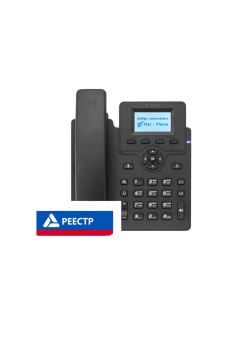 IP-телефон Flat-Phone C10: 2 SIP-аккаунта, 2 порта 10/100/1000BASE-T (RJ-45), ЖК-дисплей, PoE, адаптер питания 220В, РЕЕСТР