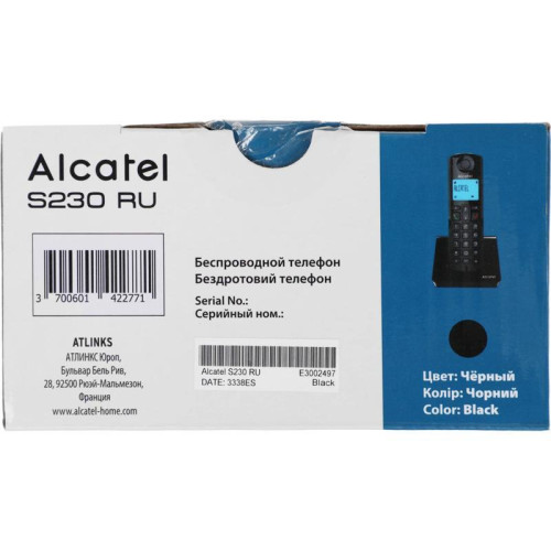 Р/Телефон Dect Alcatel S230 RU черный АОН Р/Телефон Dect Alcatel S230 RU черный АОН