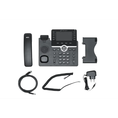 IP-телефон Flat-Phone B10: 20 SIP-аккаунтов, 2 порта 10/100/1000BASE-T (RJ-45), ЖК-дисплей, PoE, адаптер питания 220В