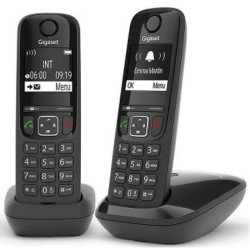 Р/Телефон Dect Gigaset AS690 DUO черный (труб. в компл.:2шт) АОН
