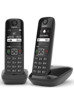 Р/Телефон Dect Gigaset AS690 DUO черный (труб. в компл.:2шт) АОН