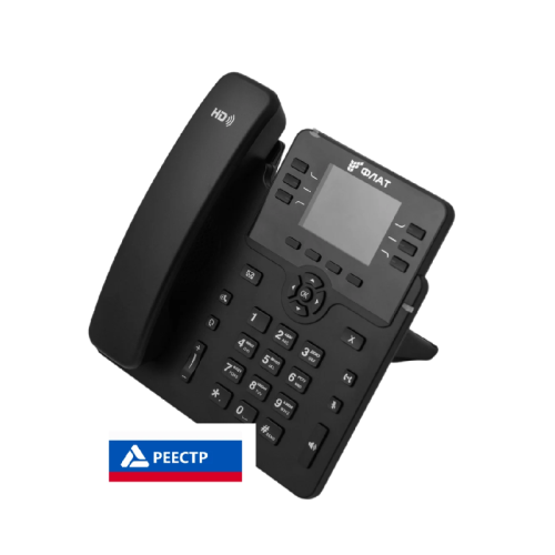 IP-телефон Flat-Phone B6: 6 SIP-аккаунтов, 2 порта 10/100/1000BASE-T (RJ-45), ЖК-дисплей, PoE, ТОРП IP-телефон Flat-Phone B6: 6 SIP-аккаунтов, 2 порта 10/100/1000BASE-T (RJ-45), ЖК-дисплей, PoE, ТОРП