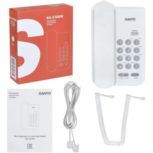 Телефон проводной Sanyo RA-S108W белый