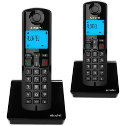 Р/Телефон Dect Alcatel S230 DUO RU черный (труб. в компл.:2шт) АОН