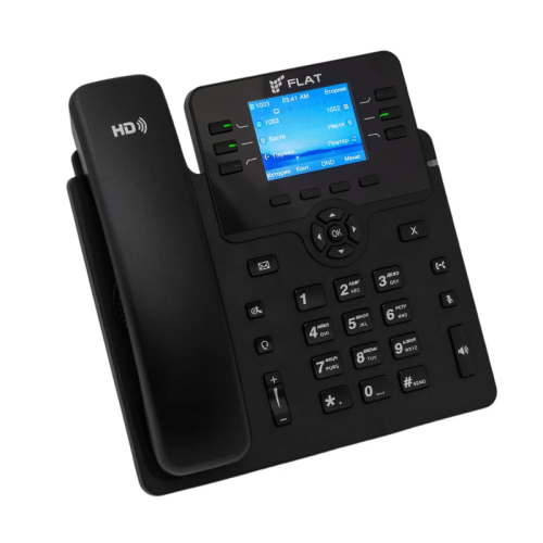 IP-телефон Flat-Phone B6: 6 SIP-аккаунтов, 2 порта 10/100/1000BASE-T (RJ-45), ЖК-дисплей, PoE,  адаптер питания 220В, ТОРП