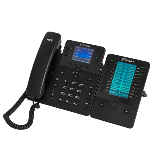 IP-телефон Flat-Phone B6: 6 SIP-аккаунтов, 2 порта 10/100/1000BASE-T (RJ-45), ЖК-дисплей, PoE,  адаптер питания 220В, ТОРП